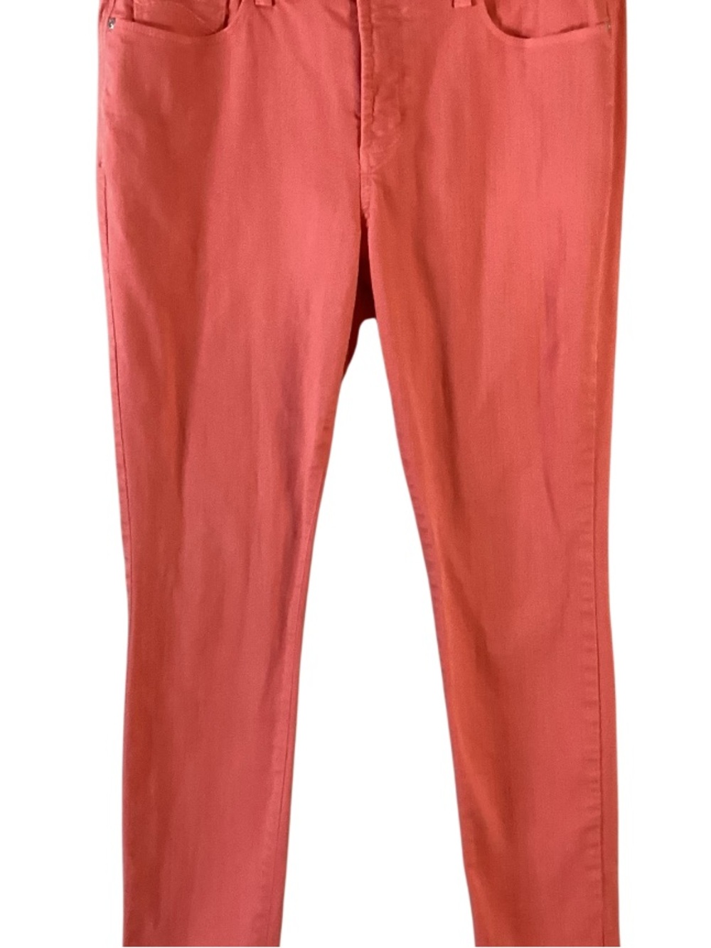 NYDJ Alina Orange Coral Denim Leggings 10P - Picture 3 of 11